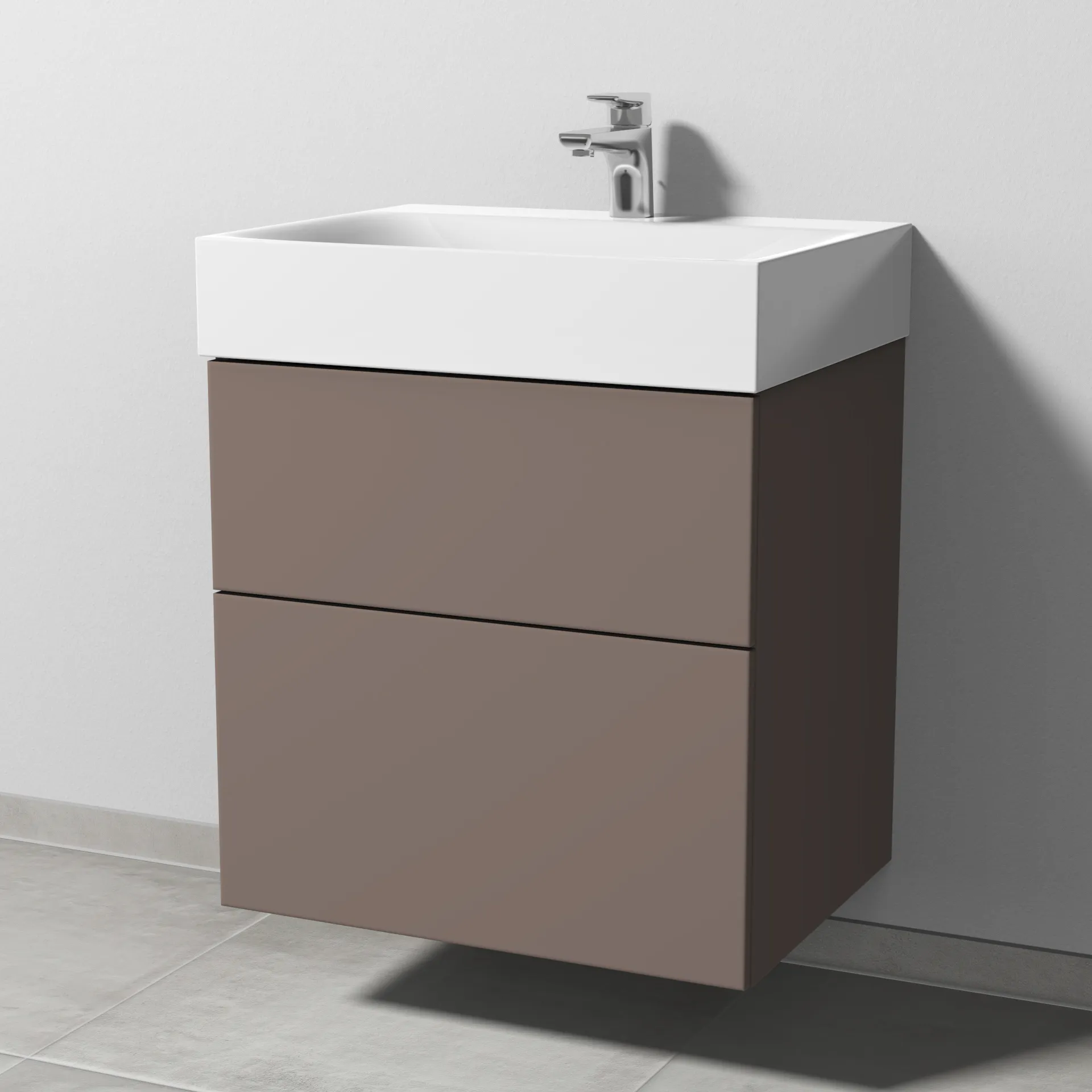 Sanipa Waschtischunterschrank „3way“ passend zu Stahl-Email-Waschtische Silenio von Kaldewei 590 × 582 × 452 mm in Taupe (matt) Sanipa Waschtischunterschrank „3way“ passend zu Stahl-Email-Waschtische Silenio von Kaldewei 590 × 582 × 452 mm in Taupe (matt)