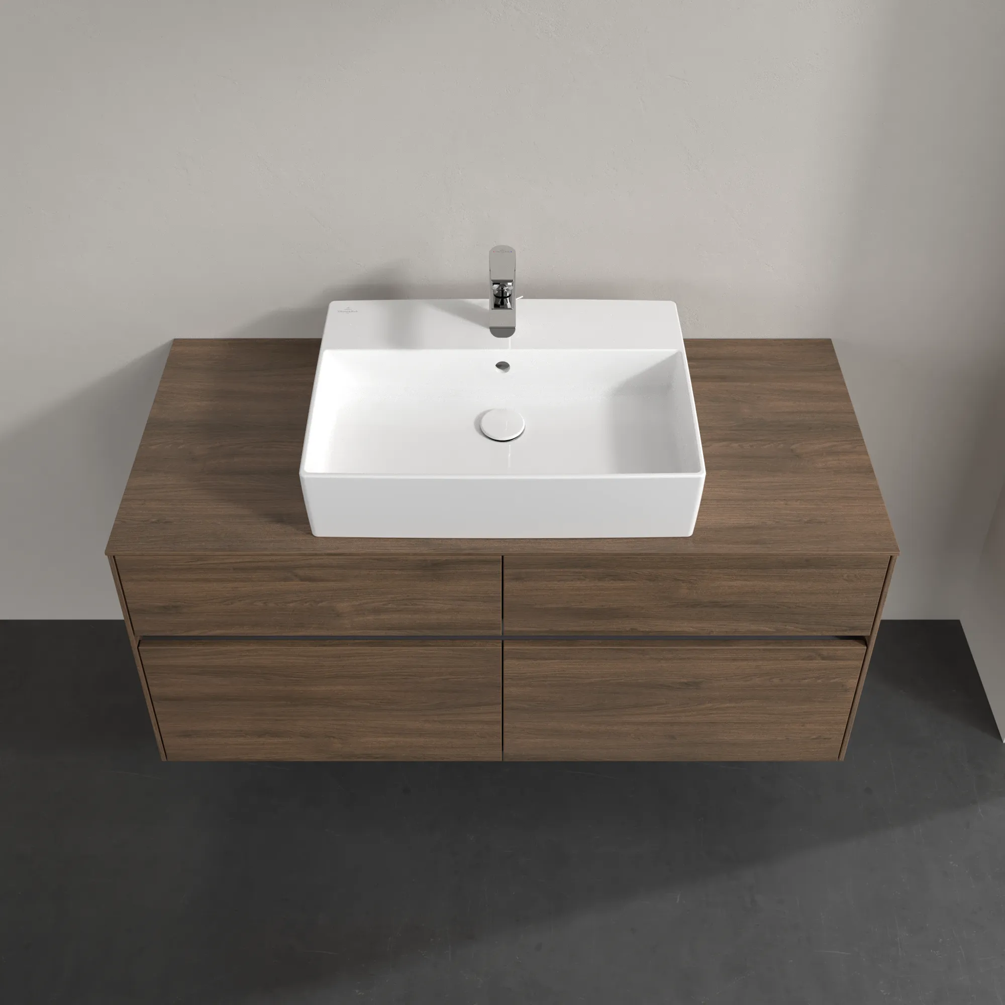 Villeroy & Boch Waschbeckenunterschrank Collaro Arizona Oak, 1200x548 mm, mit Beleuchtung und SoftClosing, 4 Auszüge