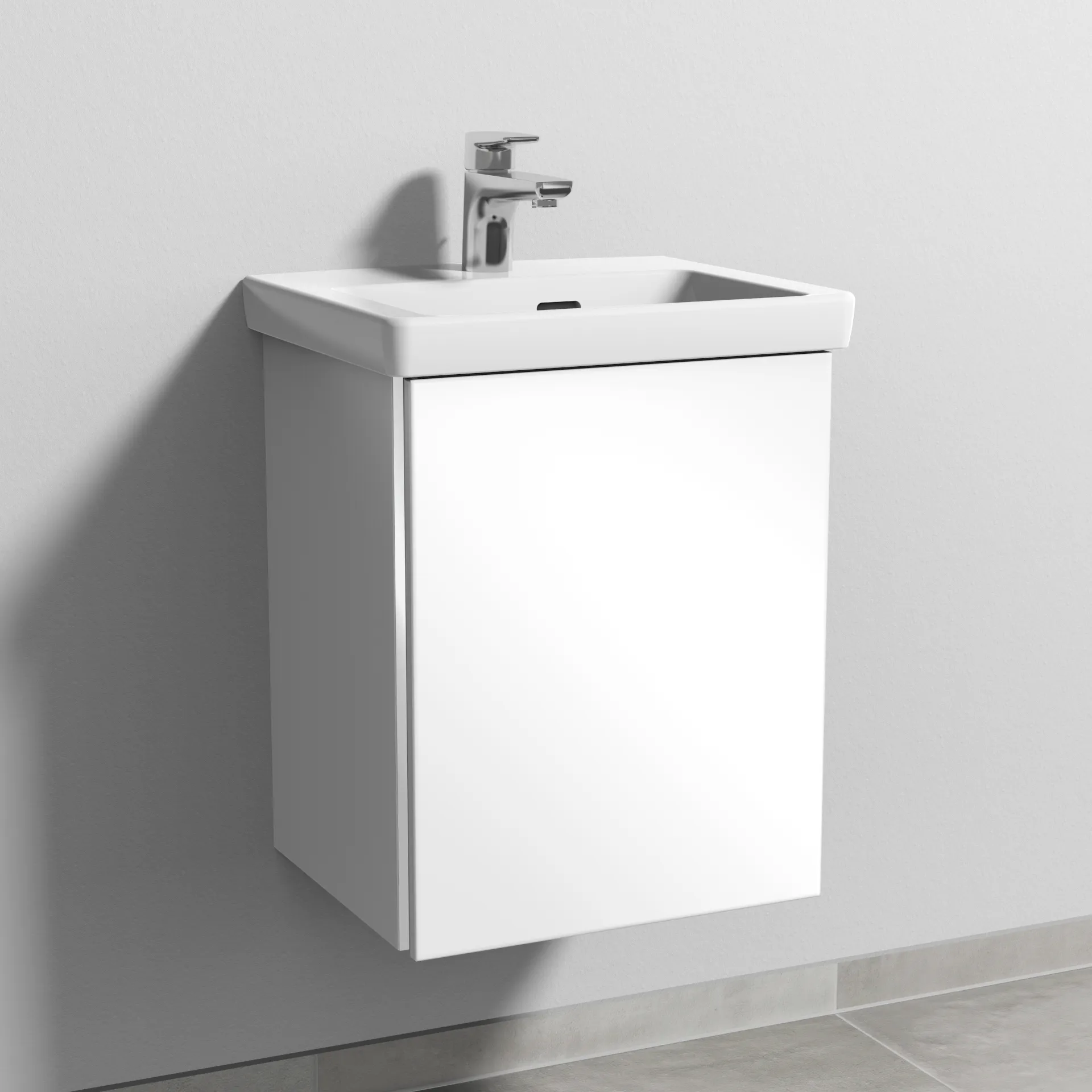 Sanipa Waschtischunterschrank „3way“ 407 × 517 × 361 mm in Weiß (glanz), Anschlag rechts