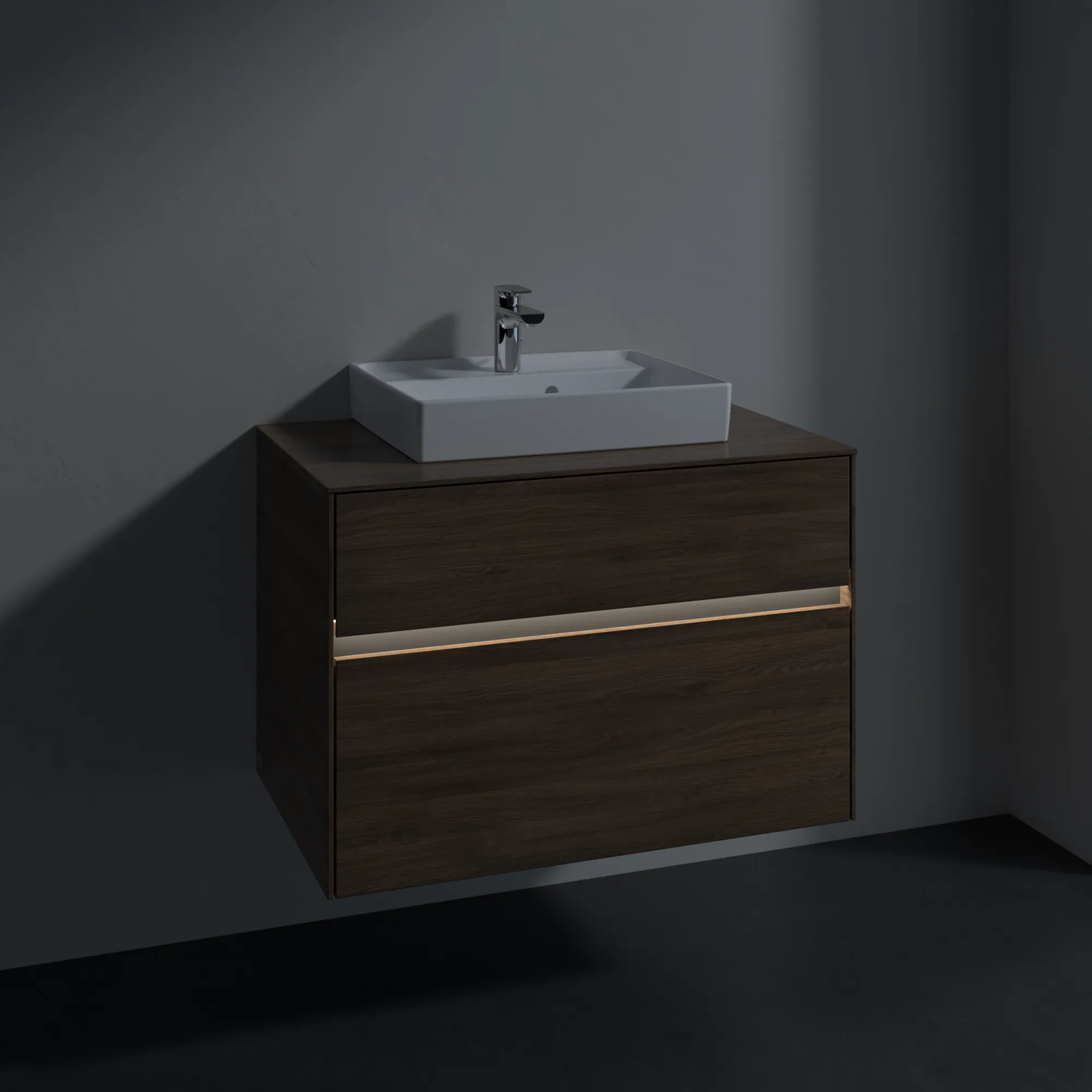 Villeroy & Boch Waschbeckenunterschrank Collaro C069B0 Arizona Oak, 800x548x500 mm, mit Beleuchtung und SoftClosing Villeroy & Boch Waschbeckenunterschrank Collaro C069B0 Arizona Oak, 800x548x500 mm, mit Beleuchtung und SoftClosing