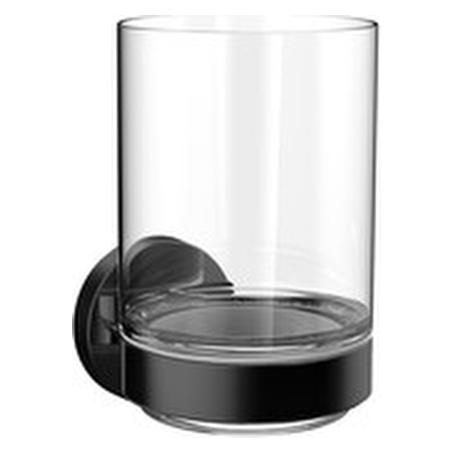 round Glashalter Glasteil klar, schwarz
