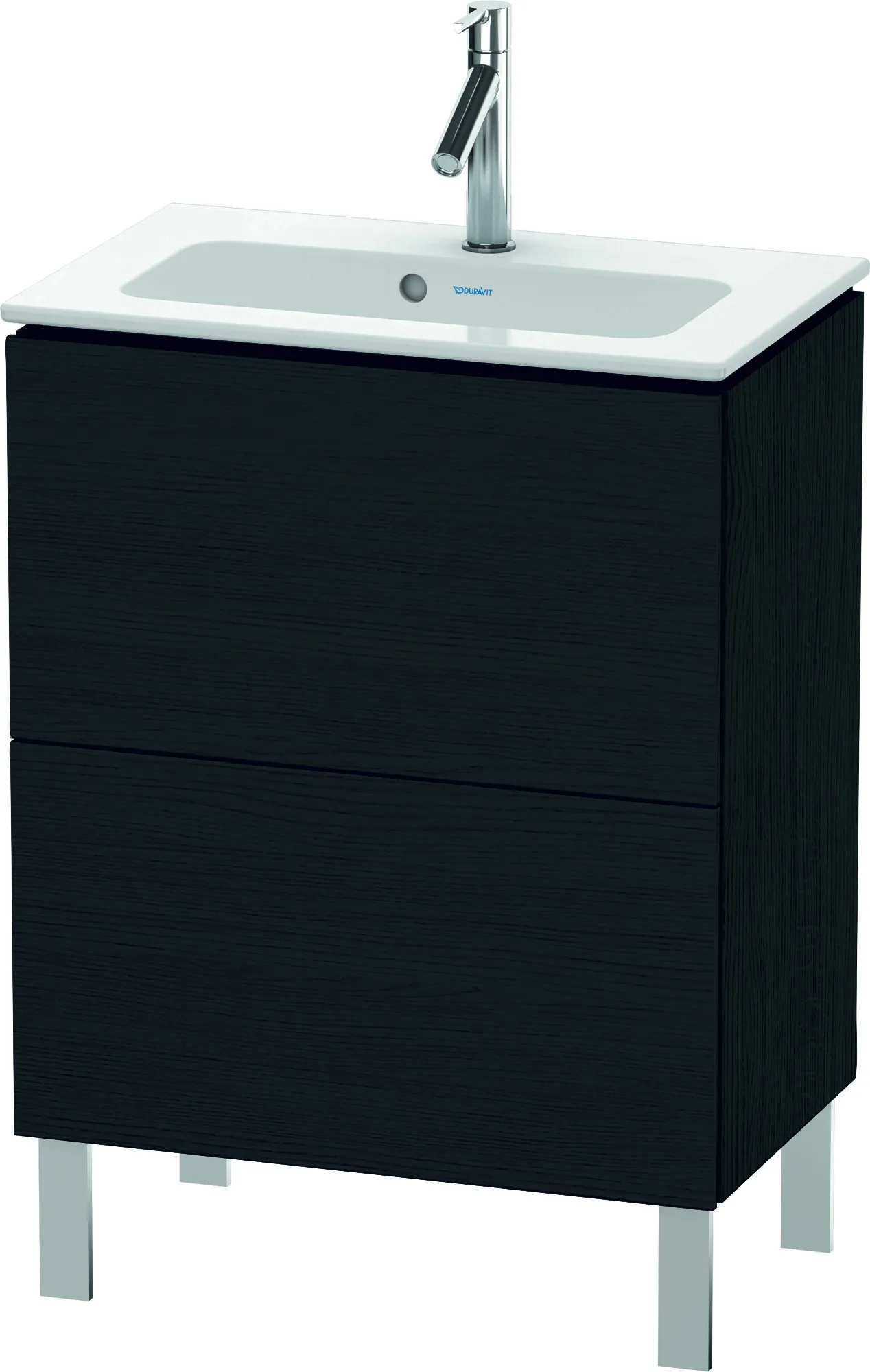 Duravit Waschtischunterschrank bodenstehend „L-Cube“ 62 × 70,4 × 39,1 cm Eiche Schwarz