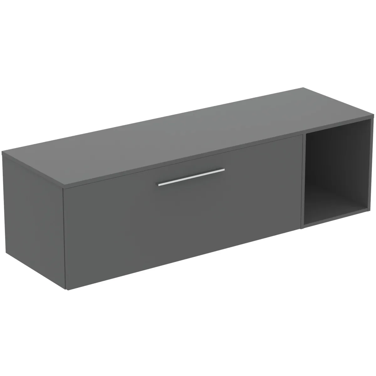 Möbel-Set 160cm i.life B 1 Auszug 1 offenes Fach Griff Chrom Weiß matt Möbel-Set 160cm i.life B 1 Auszug 1 offenes Fach Griff Chrom Weiß matt