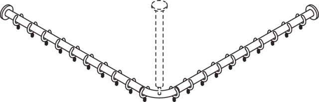HEWI Duschvorhangstange „Serie 801“ 101,8 × 101,8 cm