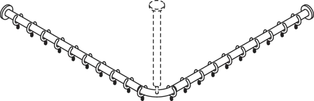 HEWI Duschvorhangstange „Serie 801“ 101,8 × 101,8 cm HEWI Duschvorhangstange „Serie 801“ 101,8 × 101,8 cm