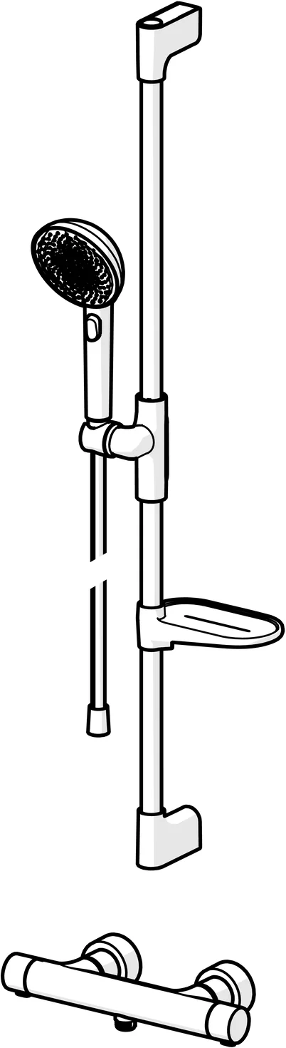 HansaPRISMA Duscharmatur, Wandmontage, Thermostat, Bronze gebürstet, 970 mm