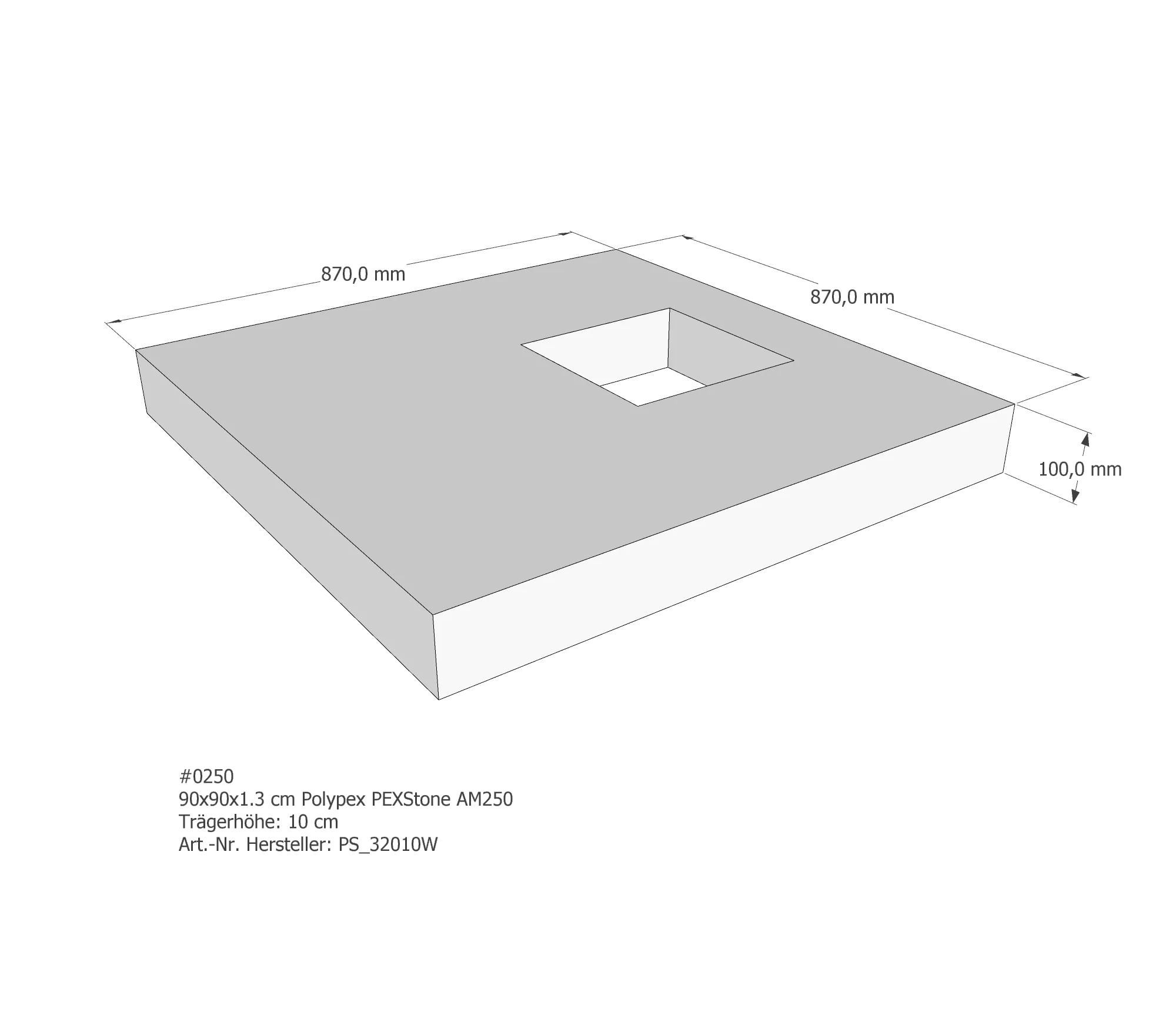 Duschwannenträger für Polypex PEXStone 90 × 90 × 1,3 cm Duschwannenträger für Polypex PEXStone 90 × 90 × 1,3 cm