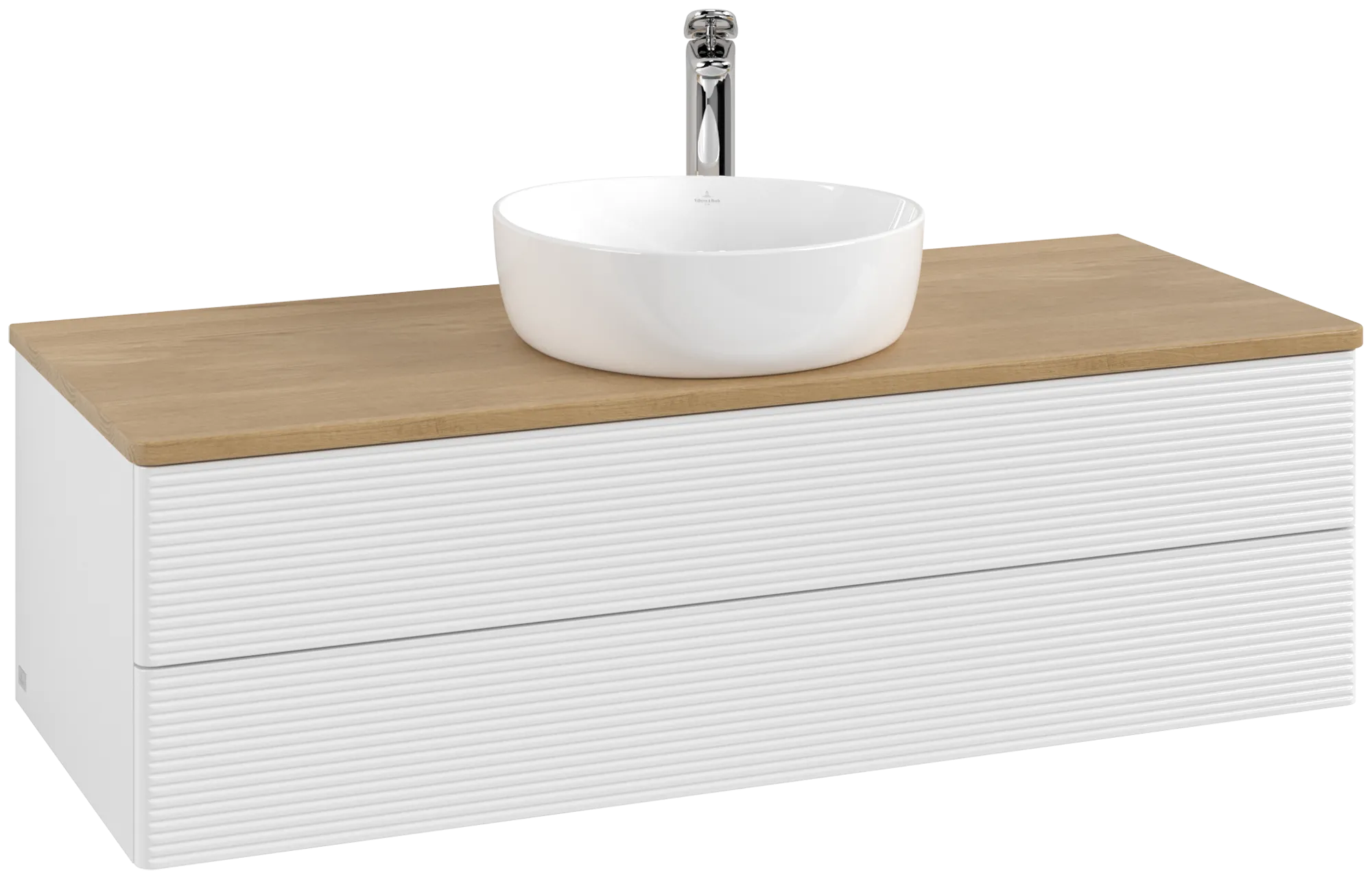 Villeroy & Boch Antao Waschbeckenunterschrank L21_5, 1200x360x500mm, Glossy White Lacquer / Honey Oak