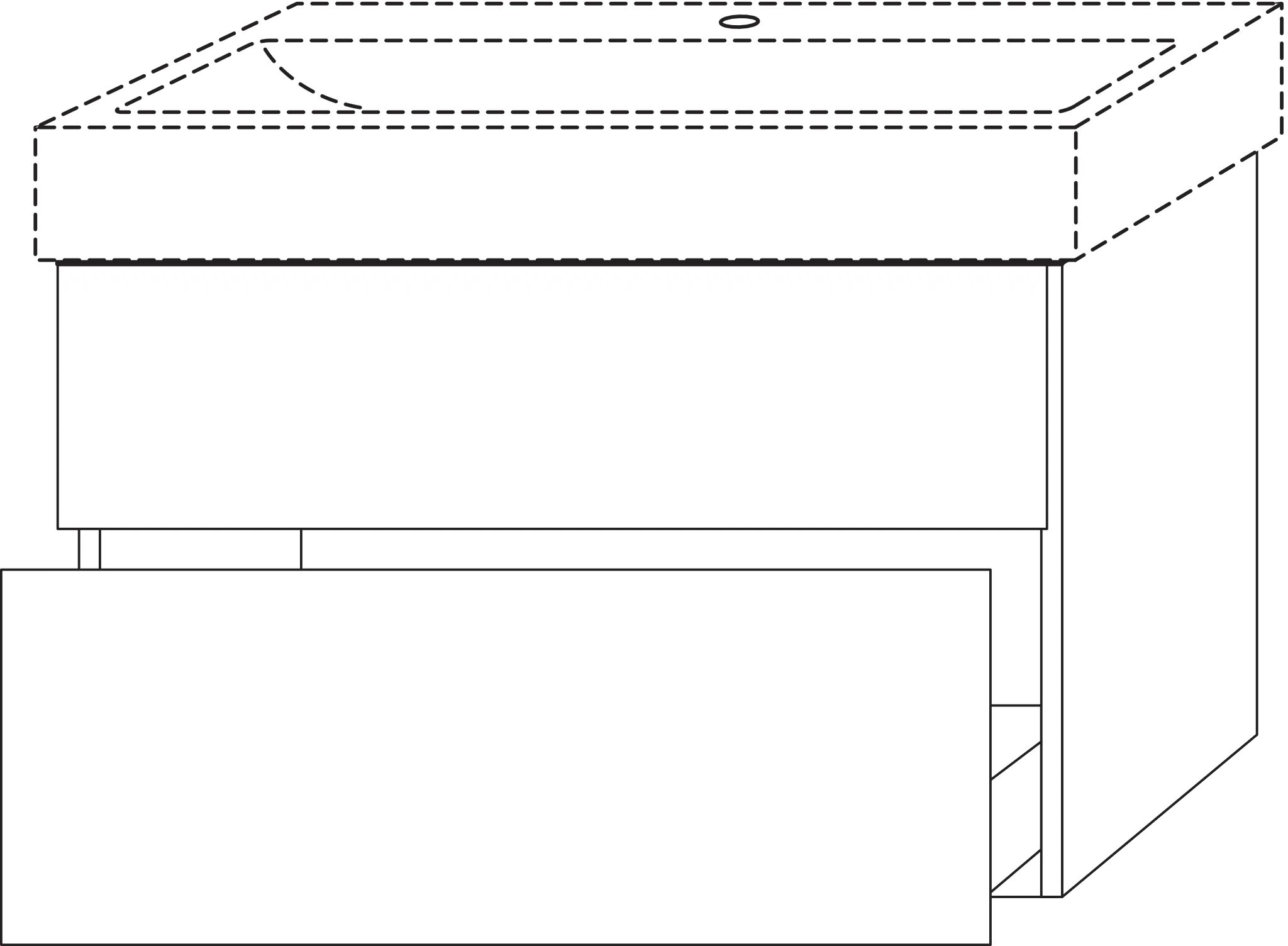 Waschtischunterbau mit Auszügen 3way (BP456) 582x890x452 Graphit-Matt