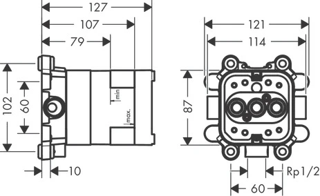 Grundset für Kopfbrause 2-jet mit Brausearm Axor