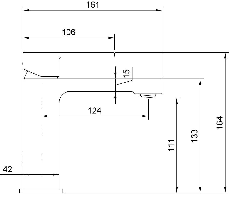 Villeroy & Boch Architectura Einhebel-Waschtischarmatur TVW103004000, 42 x 164 x 161 mm, Chrom
