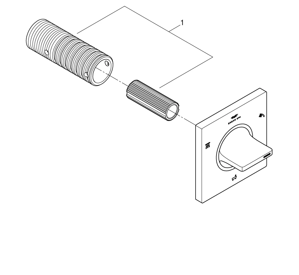 Grohe Allure 3-Wege-Umstellung, ½ Fertigmontageset für 29 033 chrom Grohe Allure 3-Wege-Umstellung, ½ Fertigmontageset für 29 033 chrom