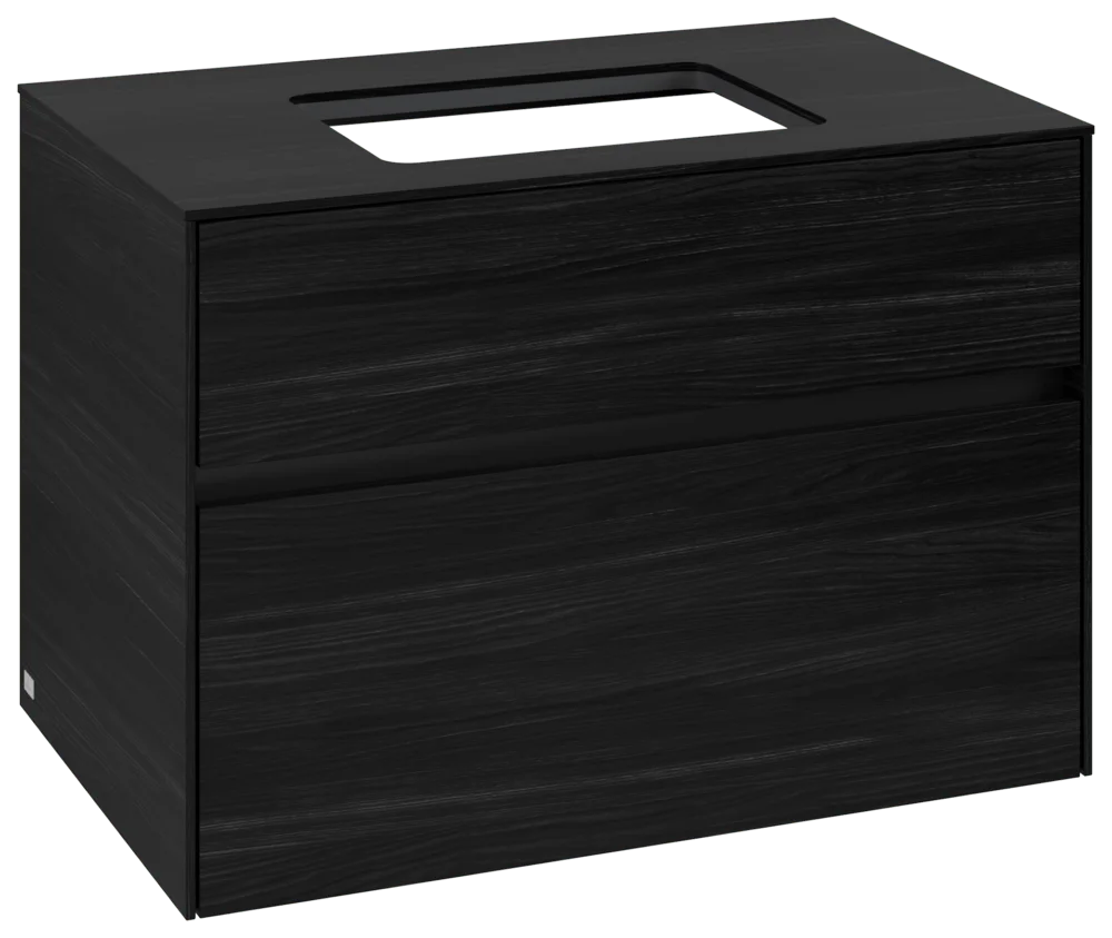 Villeroy & Boch Waschbeckenunterschrank Collaro C108B0, Black Oak, 800 x 548 x 500 mm, mit Beleuchtung und SoftClosing, Eckig