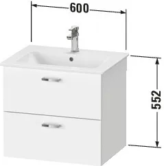 Duravit Waschtischunterschrank wandhängend „XBase“ 60 × 55,2 × 47,5 cm in Weiß Matt