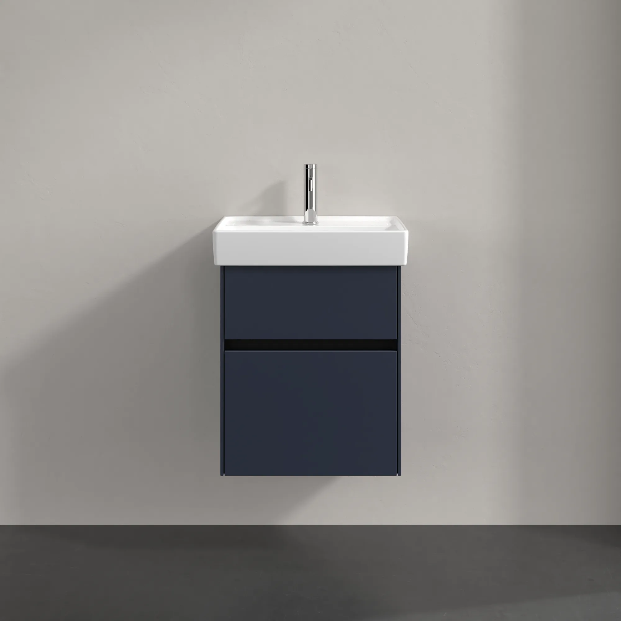 Villeroy & Boch Waschbeckenunterschrank Collaro C00600 Marine Blue, 460x374 mm, Höhe 546 mm, mit SoftClosing und integrierten Aluminiumgriffen