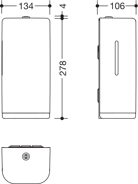 SENSORIC Elektronischer Desinfektionsmittelspender, Korpus Polyamid in Farbe 98, Rahmenelement / Entnahmeöffnung Polyamid matt, Füllmenge 500 ml, Breite 134 mm, Höhe 278 mm, Tiefe 106 mm, in Farbe 92 (Anthrazitgrau)