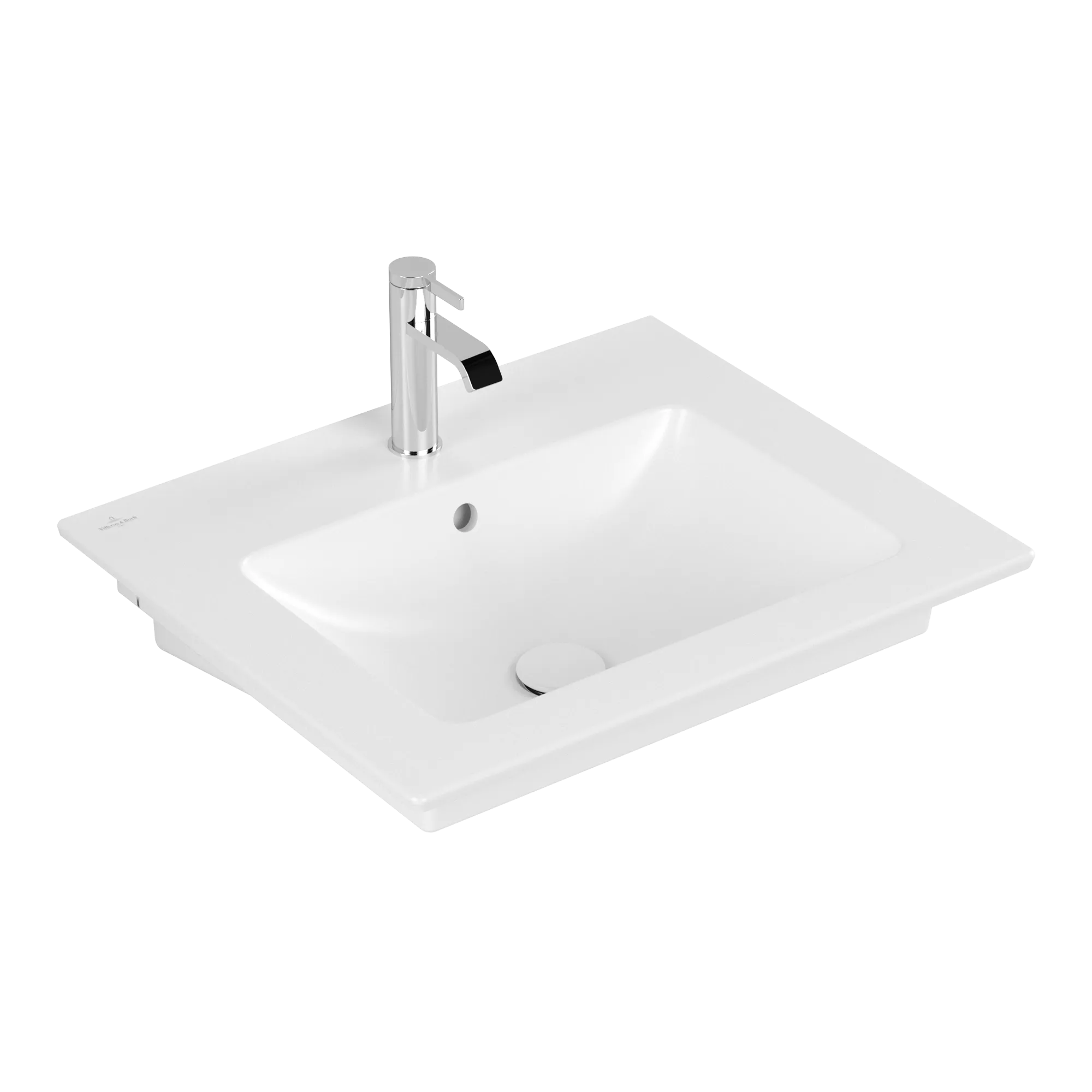 Villeroy & Boch Venticello Waschbecken 4124G6, 600x500x165mm, Stone White CeramicPlus, Wandmontage mit Überlauf, matt, Sanitärkeramik Villeroy & Boch Venticello Waschbecken 4124G6, 600x500x165mm, Stone White CeramicPlus, Wandmontage mit Überlauf, matt, Sanitärkeramik