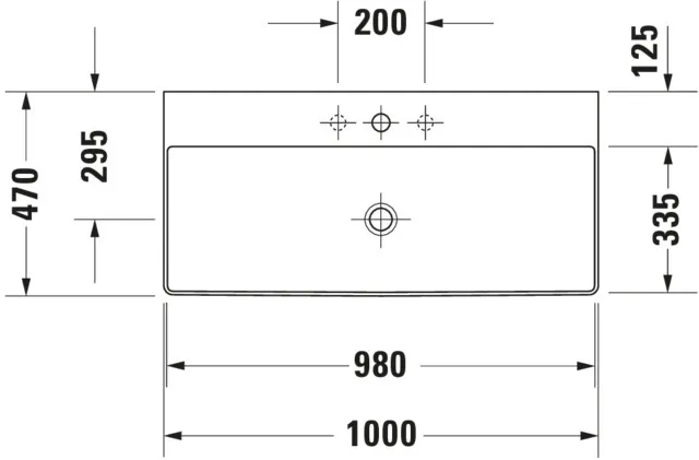 Wandwaschtisch „DuraSquare“, ohne Überlauf, Hahnlochposition mittig Wandwaschtisch „DuraSquare“, ohne Überlauf, Hahnlochposition mittig