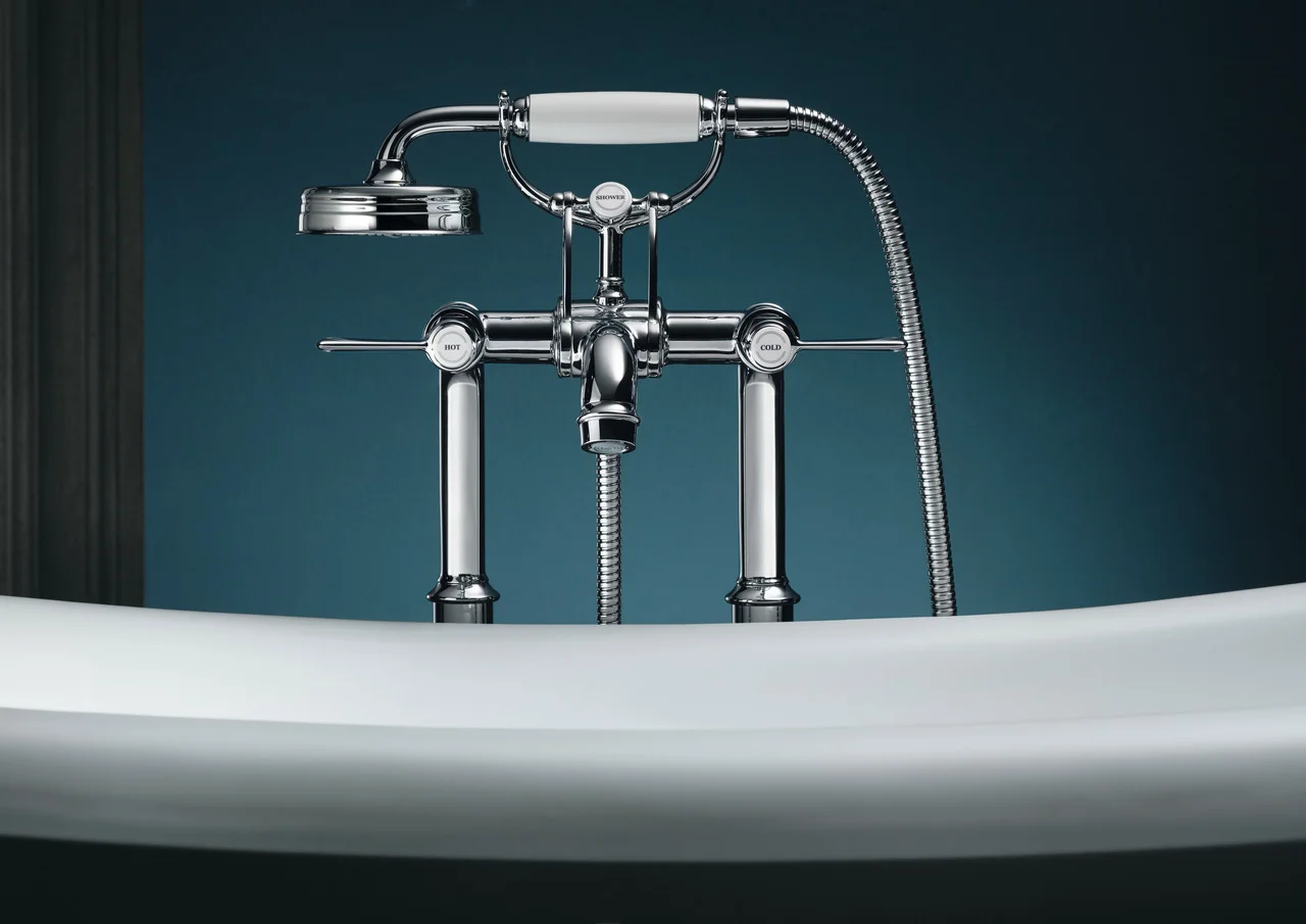 Hansgrohe AXOR Montreux 2-Griff Wannenarmatur bodenstehend, Chrom, Ausladung 234 mm