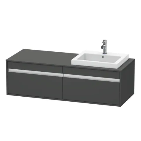 Duravit Waschtischunterschrank wandhängend „Ketho“ 140 × 42,6 × 55 cm Graphit Matt Duravit Waschtischunterschrank wandhängend „Ketho“ 140 × 42,6 × 55 cm Graphit Matt