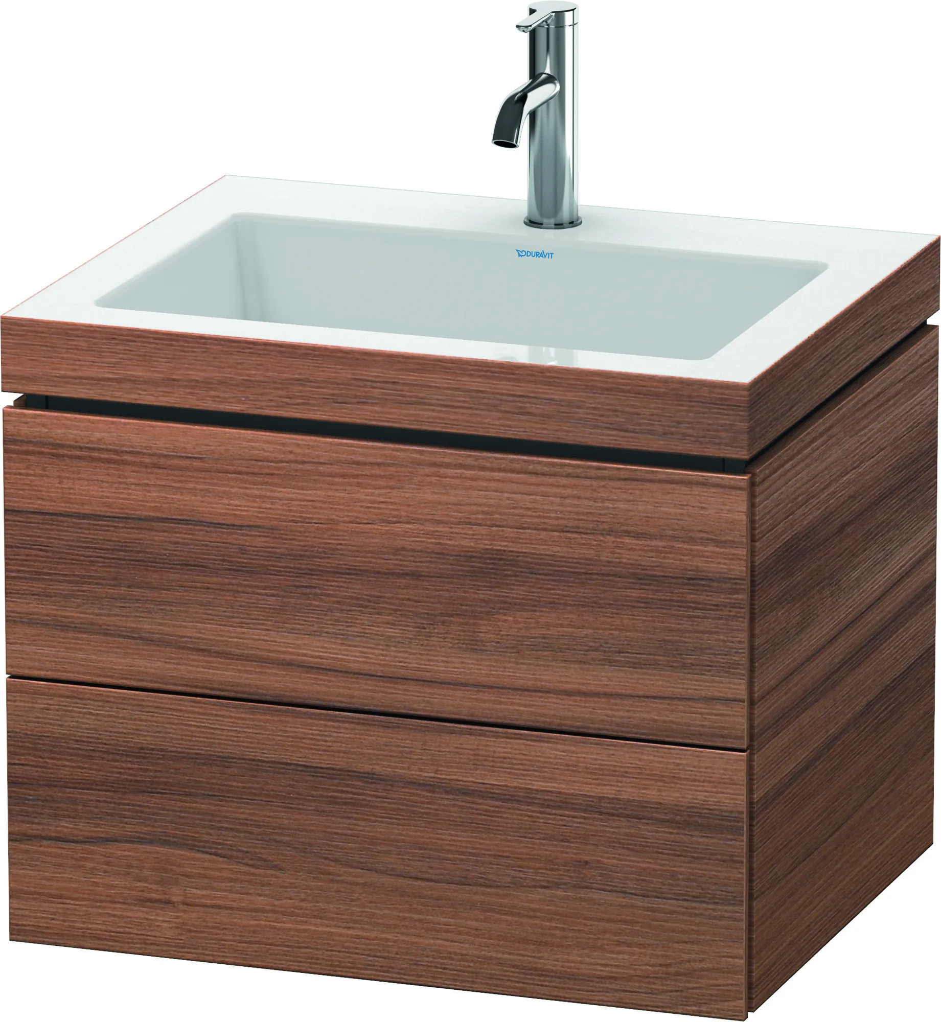 Duravit Möbelset c-shaped Set wandhängend wandhängend „L-Cube“ 60 × 50 × 48 cm Nussbaum Natur