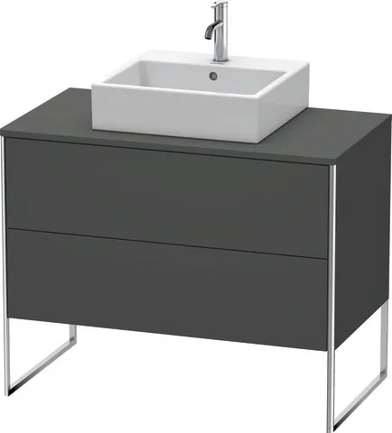 Duravit Waschtischunterschrank bodenstehend „XSquare“ 100 × 77,8 × 54,8 cm Graphit Matt