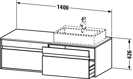 Duravit Waschtischunterschrank wandhängend „Ketho“ 140 × 42,6 × 55 cm Eiche Natur Duravit Waschtischunterschrank wandhängend „Ketho“ 140 × 42,6 × 55 cm Eiche Natur