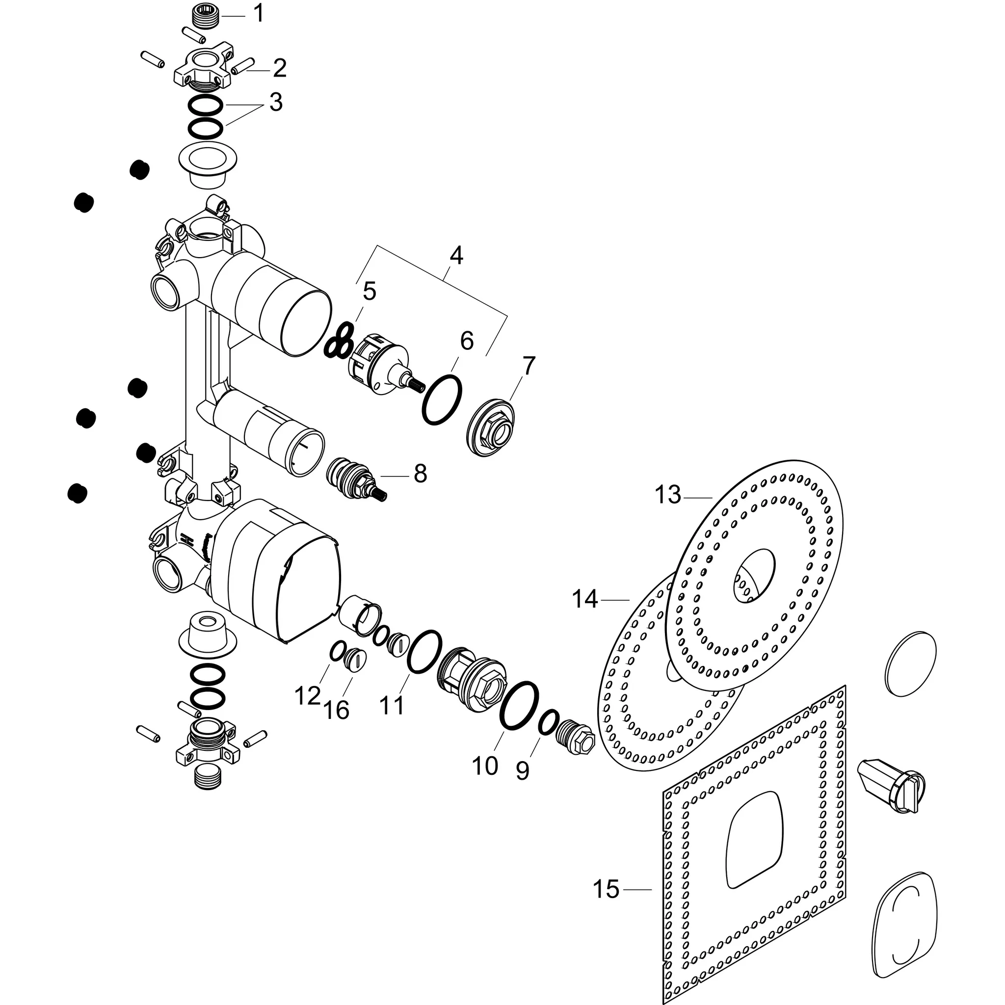 Hansgrohe AXOR Citterio E Grundkörper für Thermostatmodul 380⁄120 Unterputz 3 Verbraucher Hansgrohe AXOR Citterio E Grundkörper für Thermostatmodul 380⁄120 Unterputz 3 Verbraucher
