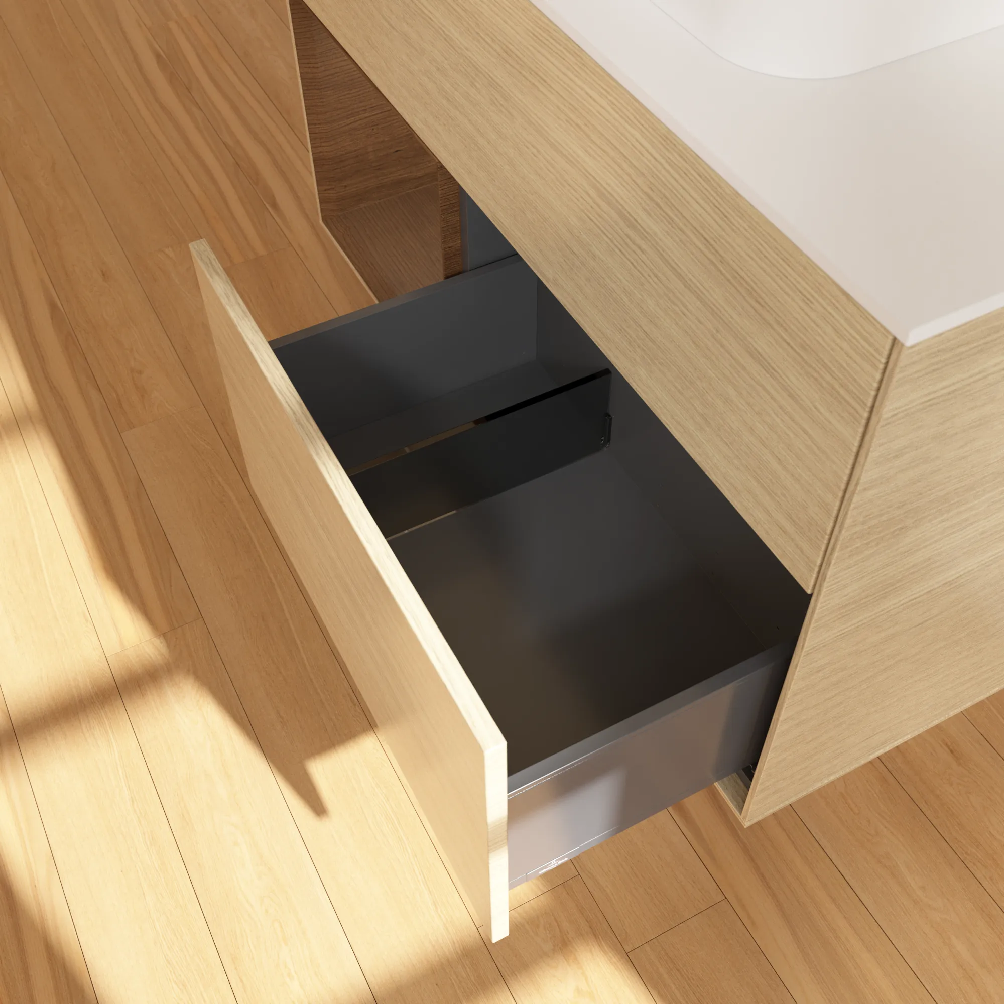 Villeroy & Boch Waschtischunterschrank „Finion“ für Schrankwaschtisch 1000 × 603 × 501 mm Oak Veneer, für Becken mittig