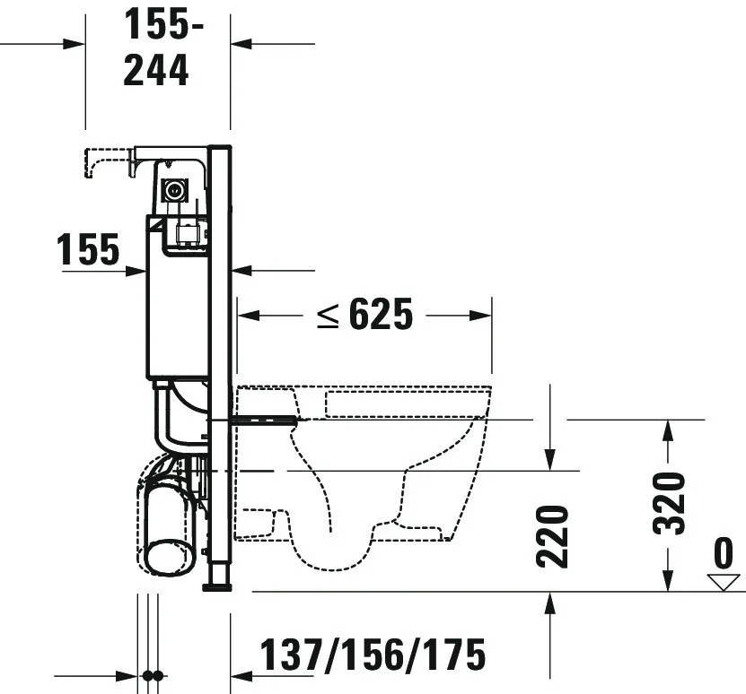 Duravit Vorwand-/Einbauelement für Toilette Installationselement Trockenbau für WC „DuraSystemInstallationselemente“ 84 × 50 cm in