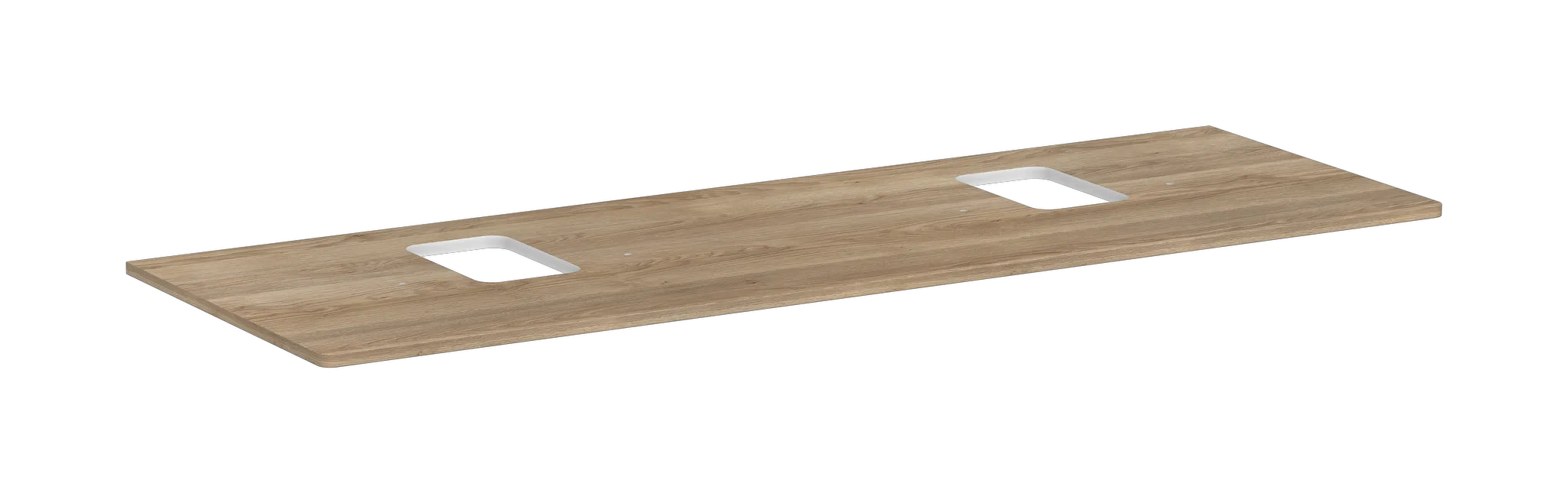 Hansgrohe Xelu Q Konsole in Eiche Natur, 1560x540 mm, mit 2 mittigen Ausschnitten für Aufsatzwaschtisch mit Hahnloch