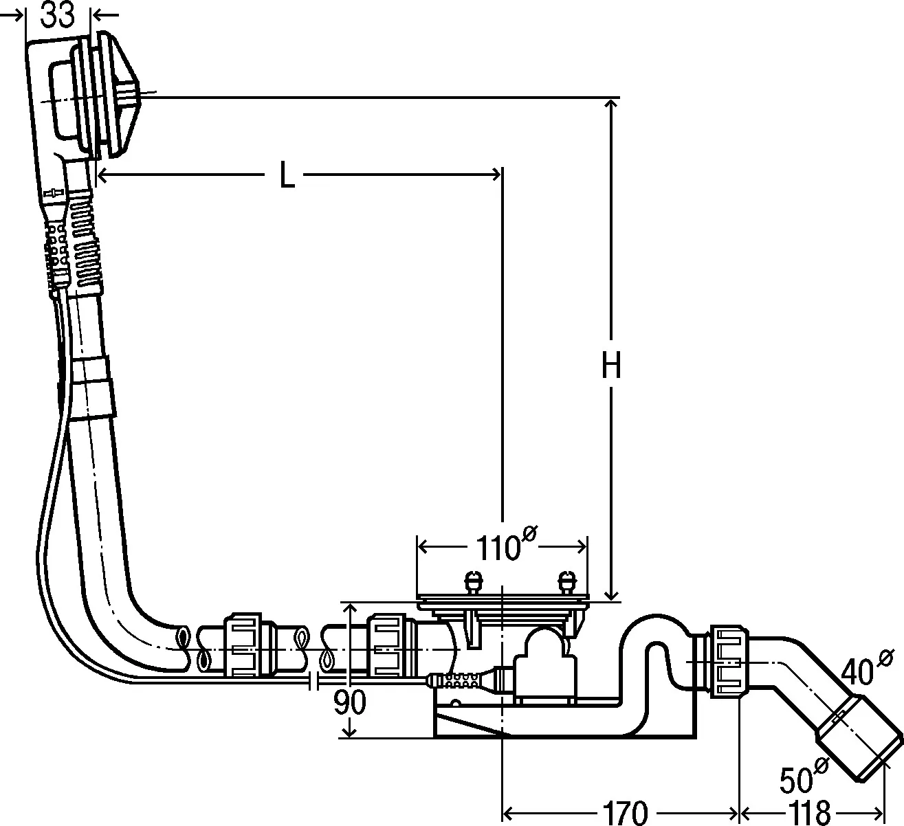 Viega 45°-Ablaufgarnitur Modell 6142.33 „Rotaplex“ in DN40 / 50 Kunststoff weiß 24,6 cm