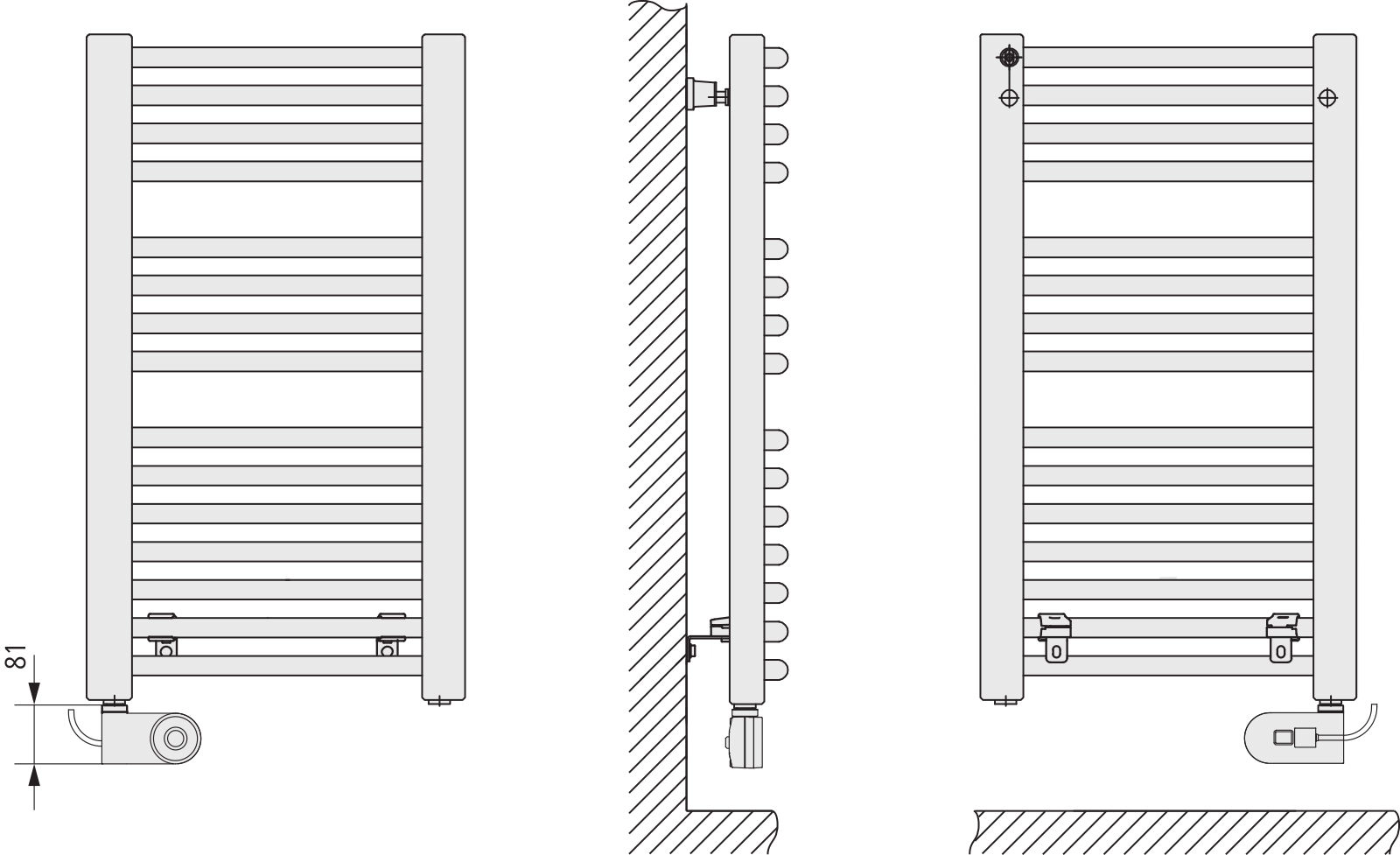 Kermi Elektroheizkörper „Basic® R-E“ 45 × 80,4 cm in Weiß