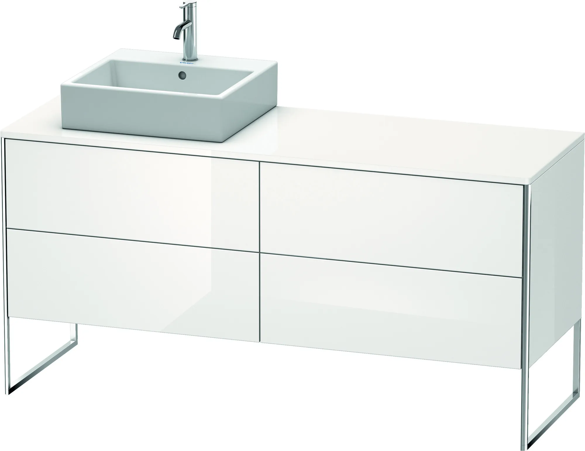 Duravit Waschtischunterschrank bodenstehend „XSquare“ 160 × 77,8 × 54,8 cm Weiß Hochglanz