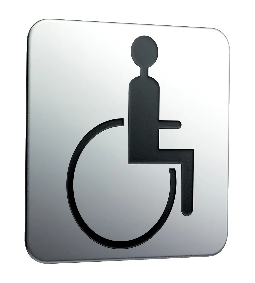 emco Türschild zum Aufkleben Rollstuhlfahrer „system 2“ 10 cm in Chrom emco Türschild zum Aufkleben Rollstuhlfahrer „system 2“ 10 cm in Chrom