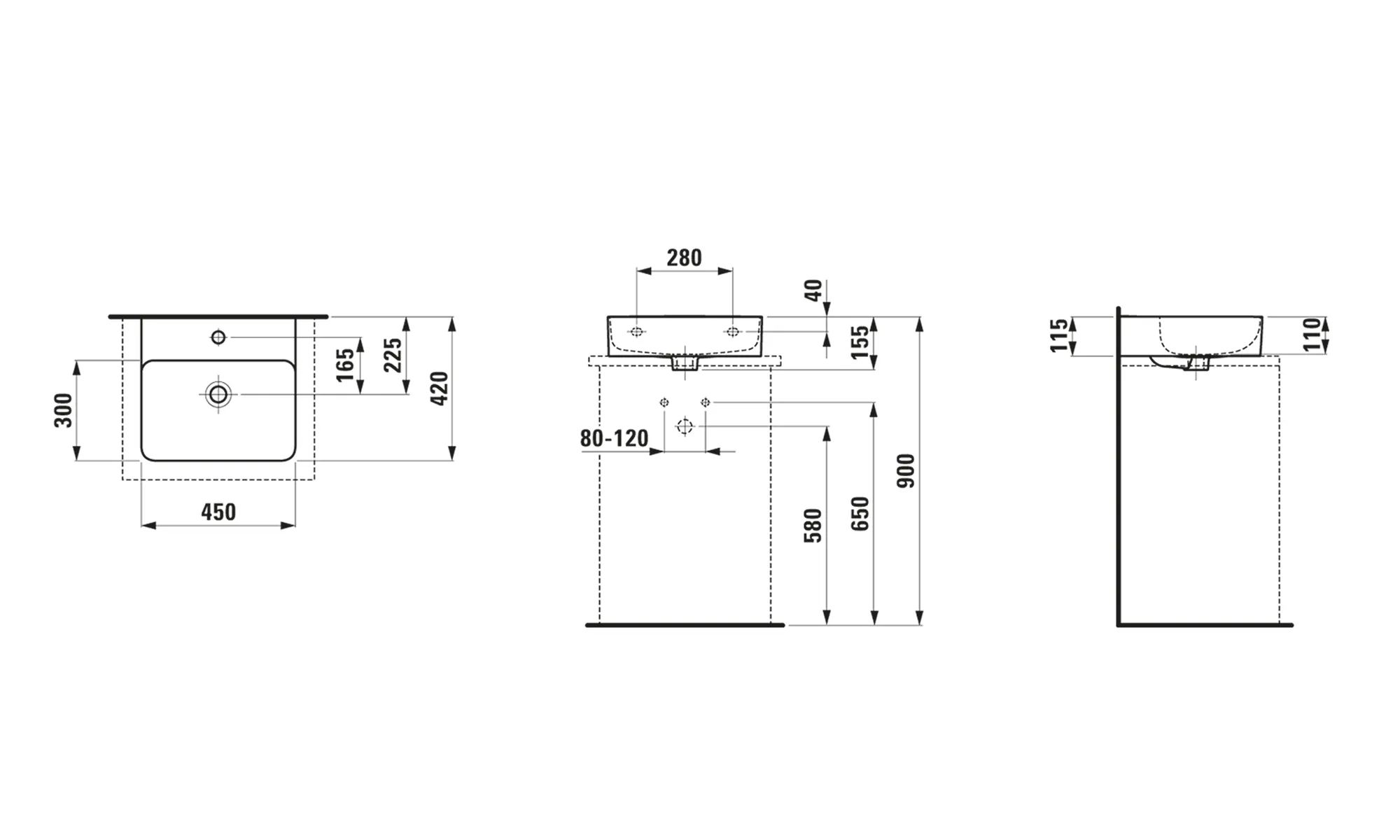 Aufsatzhandwaschbecken VAL 420x450x155 1 Hahnloch mit Überlauf weiß Aufsatzhandwaschbecken VAL 420x450x155 1 Hahnloch mit Überlauf weiß