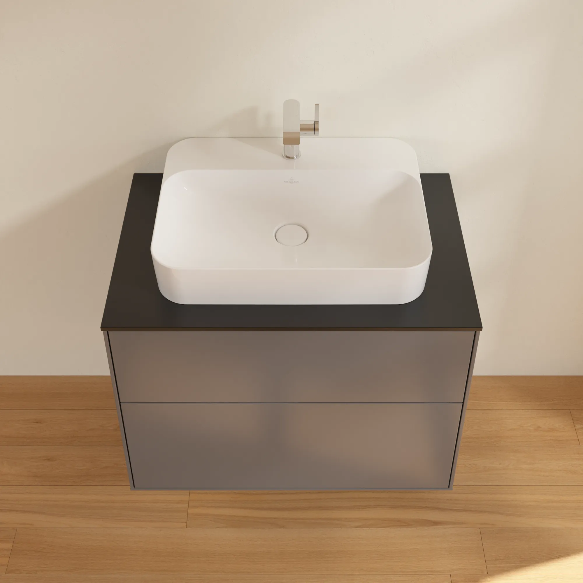 Villeroy & Boch Waschbeckenunterschrank Finion G34, Anthracite Matt Lacquer, 800x603x501 mm, mit Beleuchtung und SoftClosing Villeroy & Boch Waschbeckenunterschrank Finion G34, Anthracite Matt Lacquer, 800x603x501 mm, mit Beleuchtung und SoftClosing