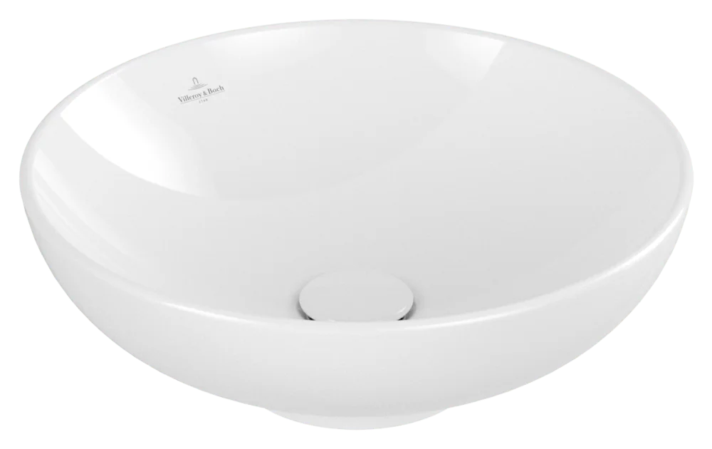 Villeroy & Boch Aufsatzwaschbecken Loop & Friends, rund, Weiß Alpin, 420x420x150 mm, Höhe 120 mm, mit Überlauf