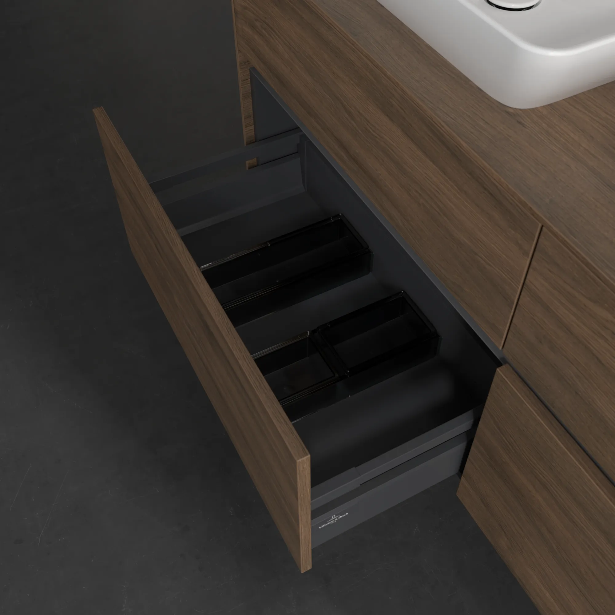 Villeroy & Boch Waschbeckenunterschrank Collaro Arizona Oak, 1400 x 500 mm, Höhe 548 mm, 4 Auszüge mit SoftClosing, für 2 Waschbecken Villeroy & Boch Waschbeckenunterschrank Collaro Arizona Oak, 1400 x 500 mm, Höhe 548 mm, 4 Auszüge mit SoftClosing, für 2 Waschbecken
