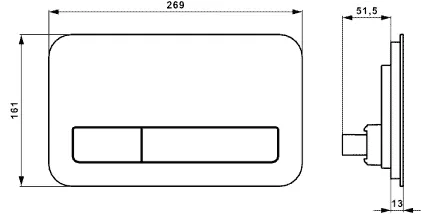 Villeroy & Boch WC-Betätigungsplatte Supreo ViConnect V99442 153x117x260mm Glass Glossy White