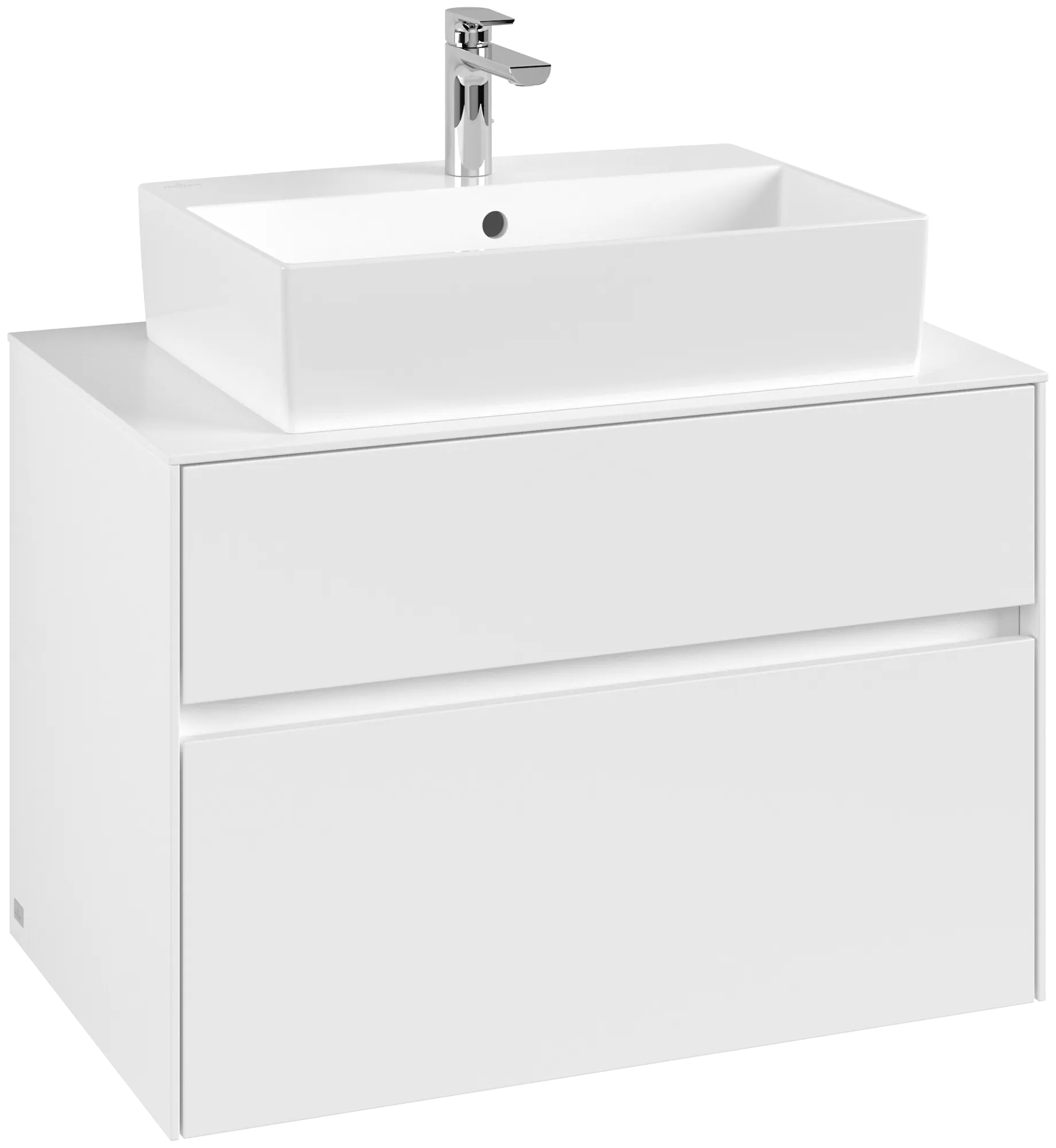 Villeroy & Boch Waschbeckenunterschrank Collaro C12400, Eckig White Matt, 800x548x500mm, mit Absenkautomatik und integrierten Griffen Villeroy & Boch Waschbeckenunterschrank Collaro C12400, Eckig White Matt, 800x548x500mm, mit Absenkautomatik und integrierten Griffen