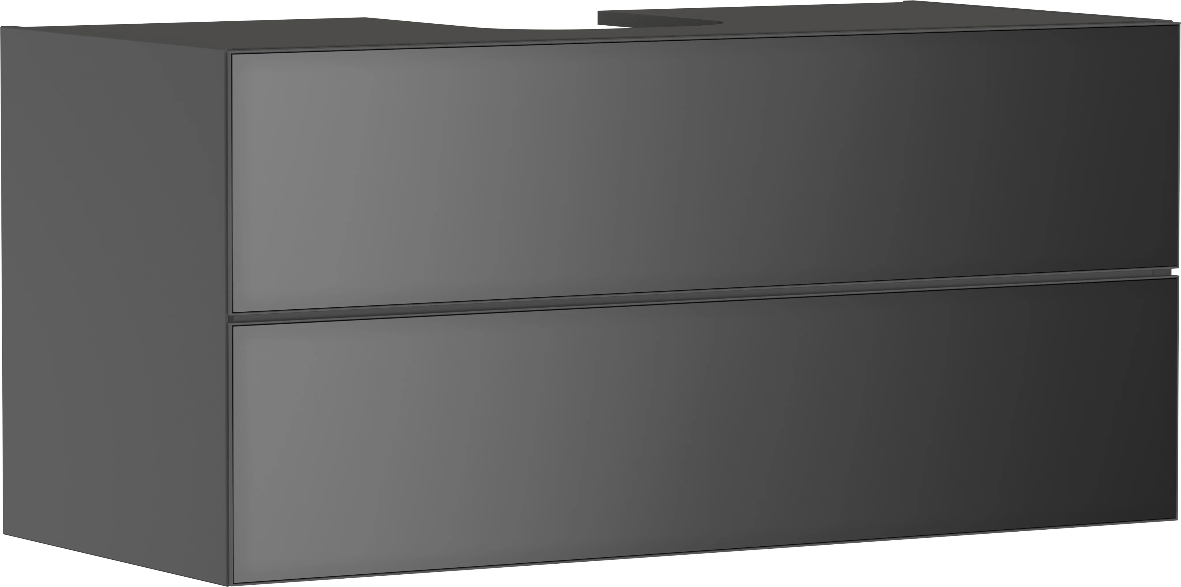 Hansgrohe Xevolos E Waschtischunterschrank Schiefergrau Matt 1180x550 mm mit 2 Schubkästen, griff- und geräuschlos, SoftClose, vormontiert Hansgrohe Xevolos E Waschtischunterschrank Schiefergrau Matt 1180x550 mm mit 2 Schubkästen, griff- und geräuschlos, SoftClose, vormontiert