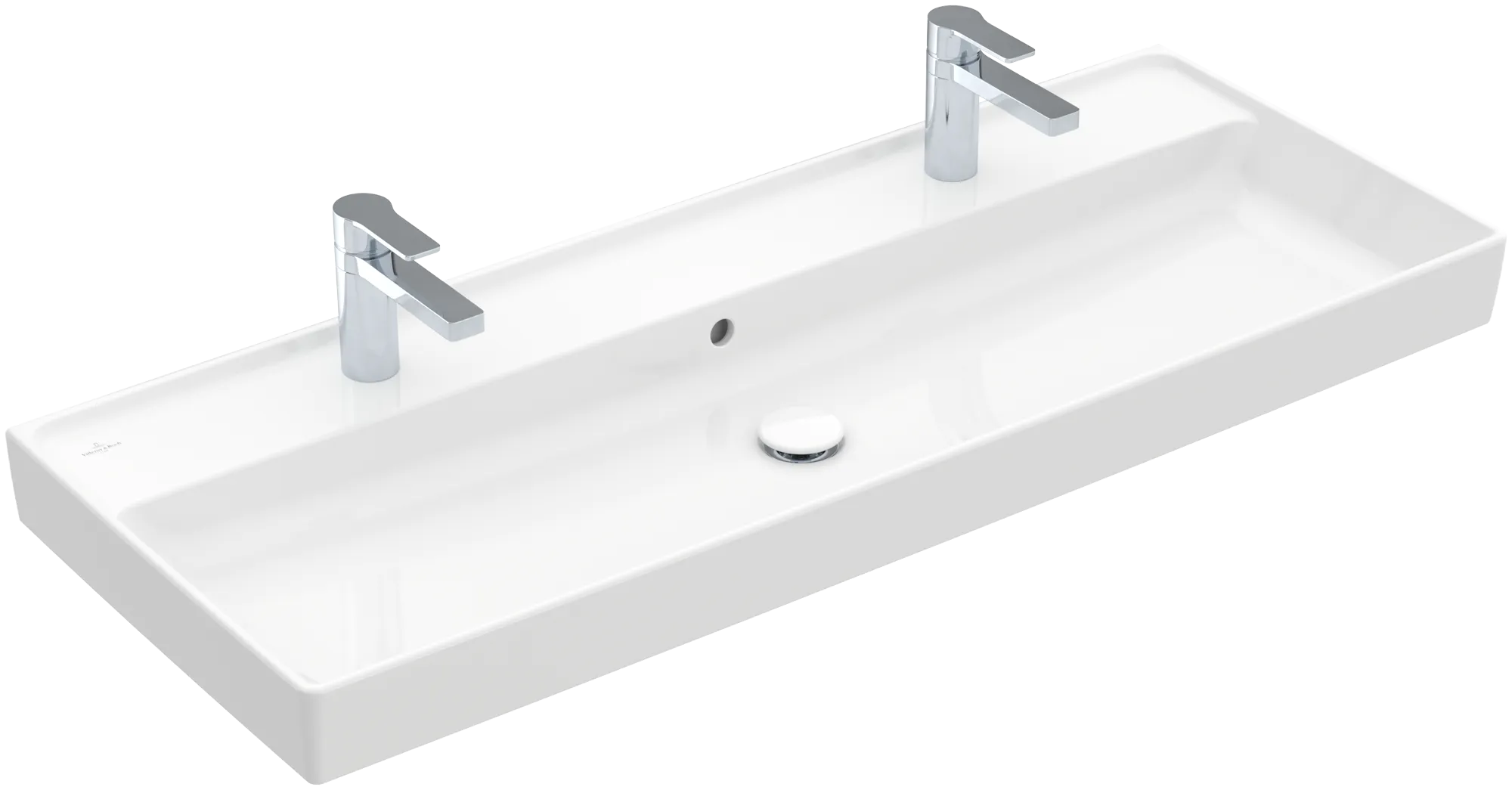 Villeroy & Boch Schrankwaschtisch aus TitanCeram „Collaro“ 1200 × 470 × 160 mm, Hahnlochposition links und rechts, mit Hahnlochbohrung in Weiß Alpin Villeroy & Boch Schrankwaschtisch aus TitanCeram „Collaro“ 1200 × 470 × 160 mm, Hahnlochposition links und rechts, mit Hahnlochbohrung in Weiß Alpin