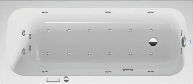 Duravit Whirlwanne „Qatego“ rechteck 1600 × 700 mm, Fußablauf mit Combi-System E, in Weiß Duravit Whirlwanne „Qatego“ rechteck 1600 × 700 mm, Fußablauf mit Combi-System E, in Weiß