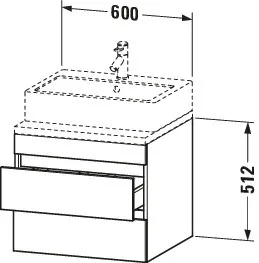 Duravit Waschtischunterschrank wandhängend „DuraStyle“ 60 × 51,2 × 54,8 cm Duravit Waschtischunterschrank wandhängend „DuraStyle“ 60 × 51,2 × 54,8 cm