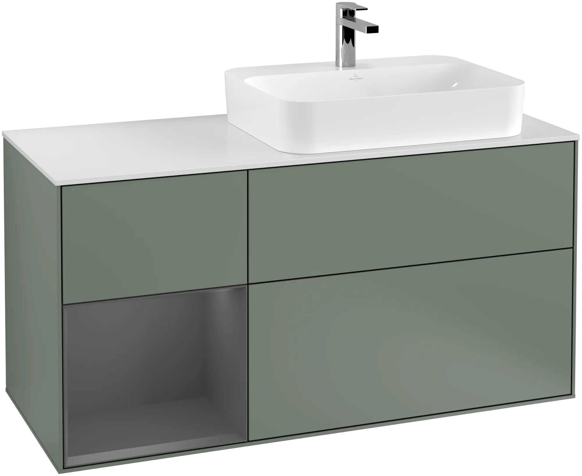 Villeroy & Boch Finion Waschbeckenunterschrank G39 1200x603x501mm Olive Matt Lacquer