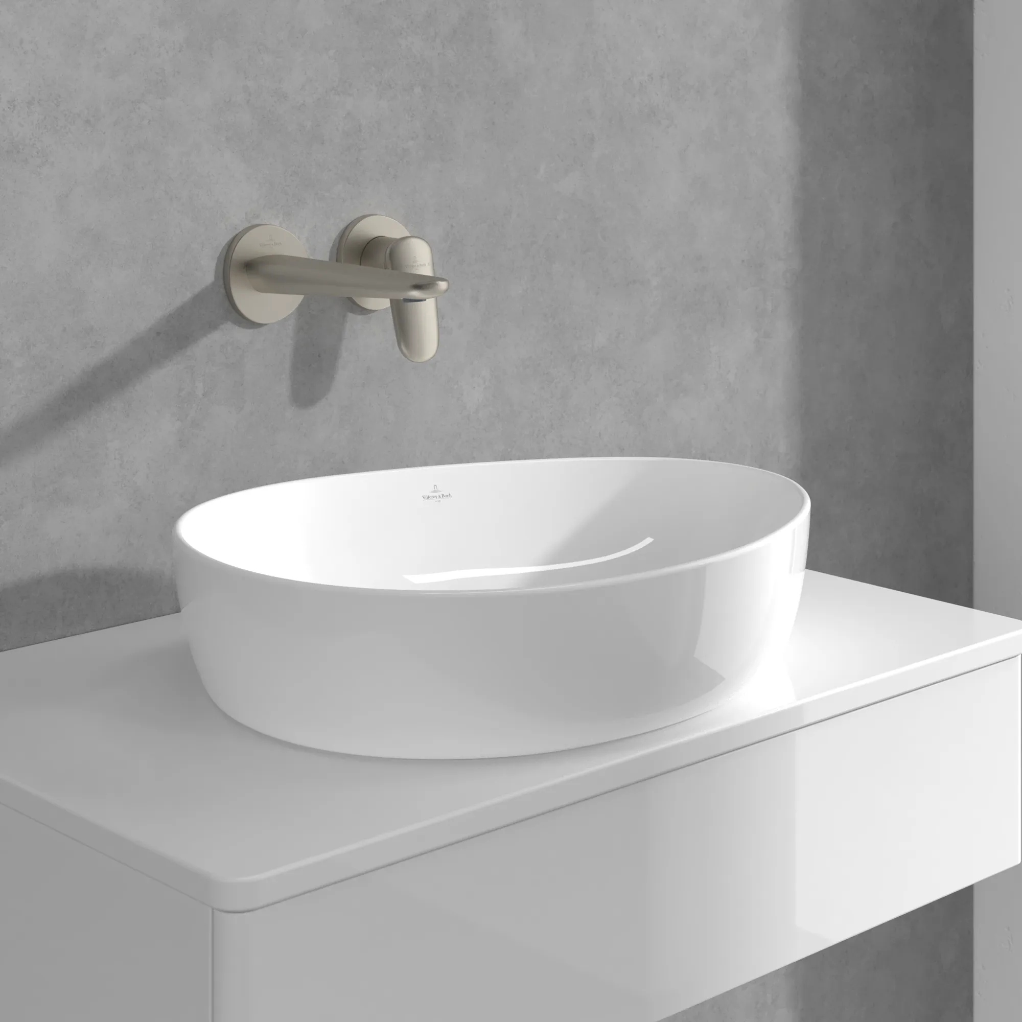 Villeroy & Boch Antao Zweiloch-Einhebel-Waschtischarmatur, Brushed Nickel Matt, 185x223x115 mm, Höhe 115 mm, Wanneneinbaumaß 185x223 mm Villeroy & Boch Antao Zweiloch-Einhebel-Waschtischarmatur, Brushed Nickel Matt, 185x223x115 mm, Höhe 115 mm, Wanneneinbaumaß 185x223 mm