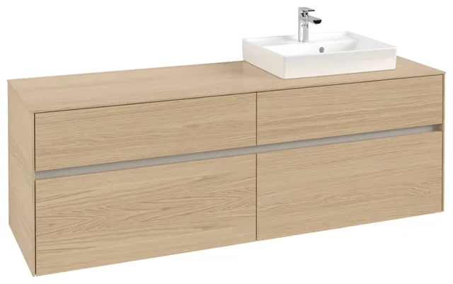 Villeroy & Boch Waschtischunterschrank „Collaro“ 1600 × 548 × 500 mm Nordic Oak, ohne Beleuchtung, für Becken rechts Villeroy & Boch Waschtischunterschrank „Collaro“ 1600 × 548 × 500 mm Nordic Oak, ohne Beleuchtung, für Becken rechts