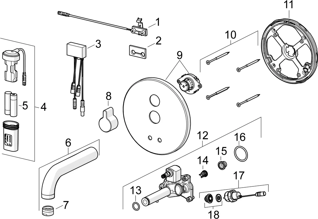 HansaELECTRA Waschtischarmatur Hansaelectra Fertigset für Waschtisch-Batterie 8181 Rosette rund 3 V, Bluetooth Ausladung 245 mm Chrom HansaELECTRA Waschtischarmatur Hansaelectra Fertigset für Waschtisch-Batterie 8181 Rosette rund 3 V, Bluetooth Ausladung 245 mm Chrom
