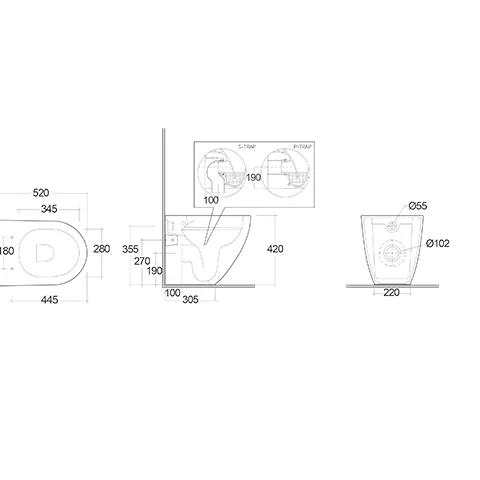 Kludi-RESA D Spiralflush-Stand-WC 52 cm, Weiß glänzend Kludi-RESA D Spiralflush-Stand-WC 52 cm, Weiß glänzend